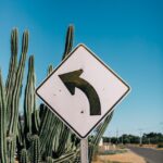 roadway sign in desert land