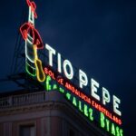 tio pepe advertisement in madrid at night
